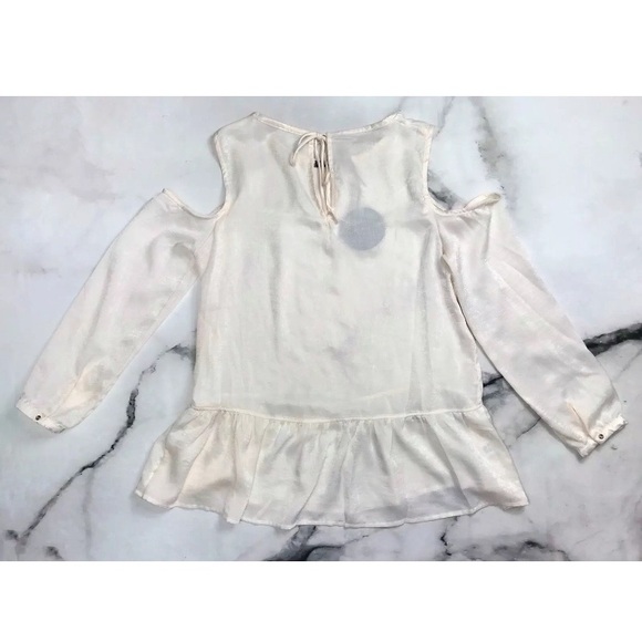 Peplum Blouse Shimmer Ivory Harlowe & graham - Picture 7 of 8